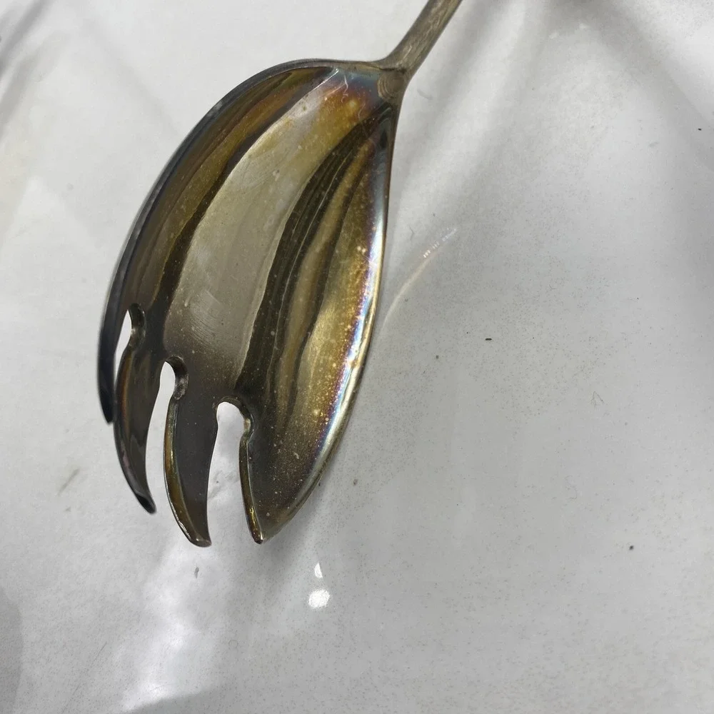 Vintage Serving Spoon Tongs Salad Pasta 10